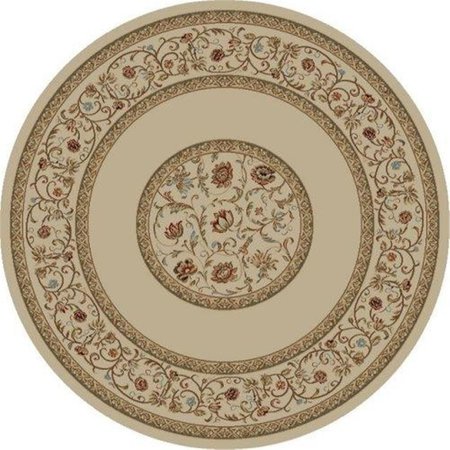 CONCORD GLOBAL 5 ft. 3 in. Ankara Floral Garden - Round, Ivory 62220